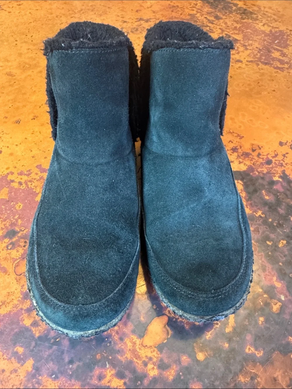 Sorel Black Suede Shearling-Lined Ankle Boots